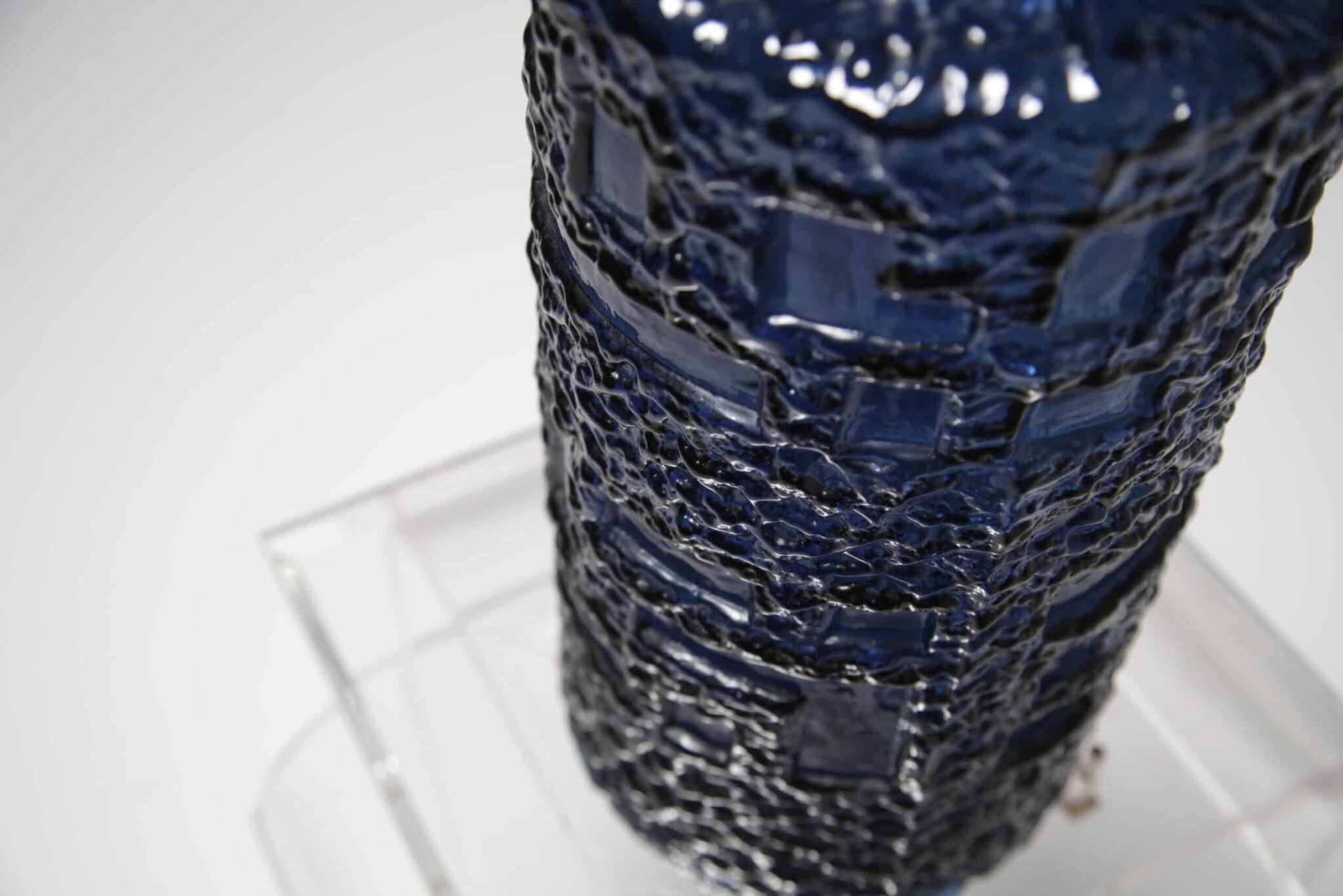 Brutalist Cobalt Floor Vase by Gote Augustsson, Sweden, 1960s