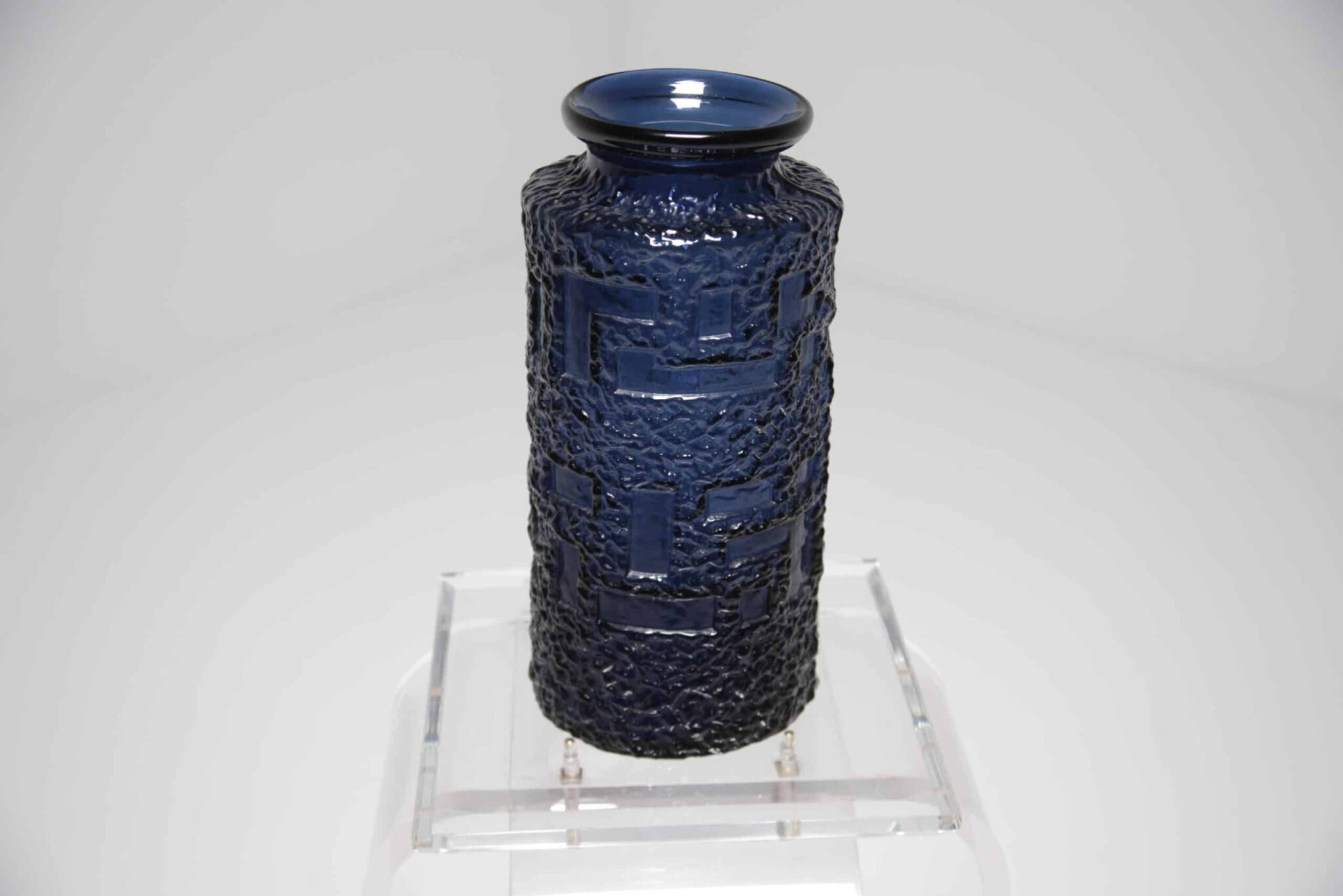 Brutalist Cobalt Floor Vase by Gote Augustsson, Sweden, 1960s 2