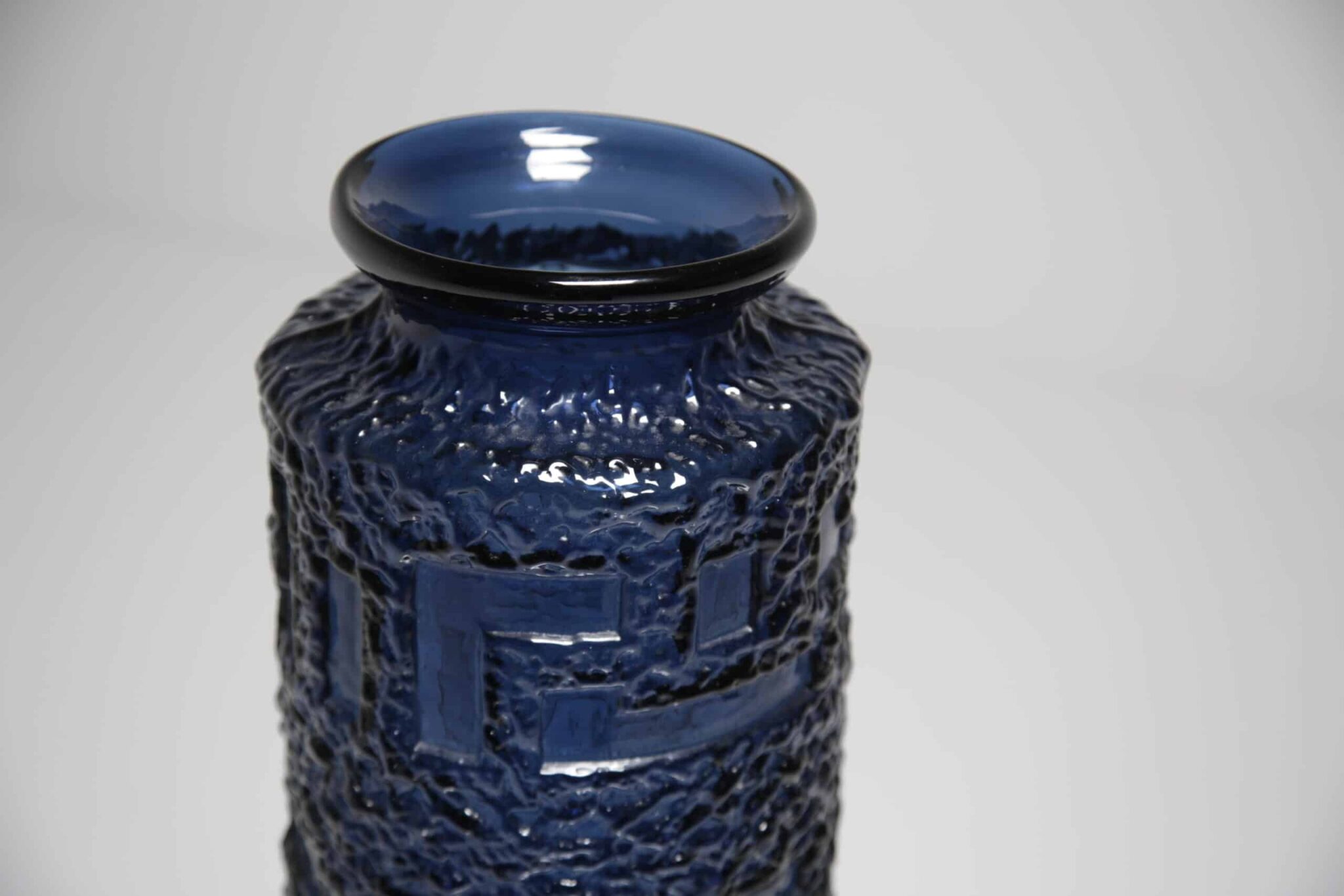 Brutalist Cobalt Floor Vase by Gote Augustsson, Sweden, 1960s 3