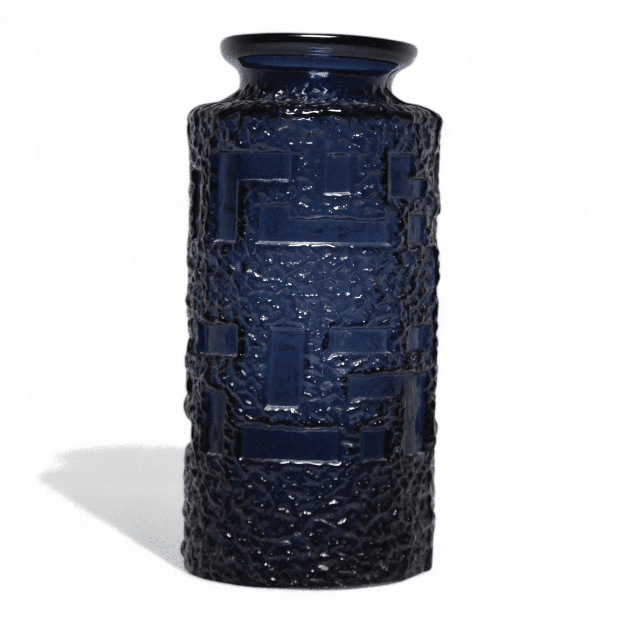 Brutalist Cobalt Floor Vase by Gote Augustsson, Sweden, 1960s white background
